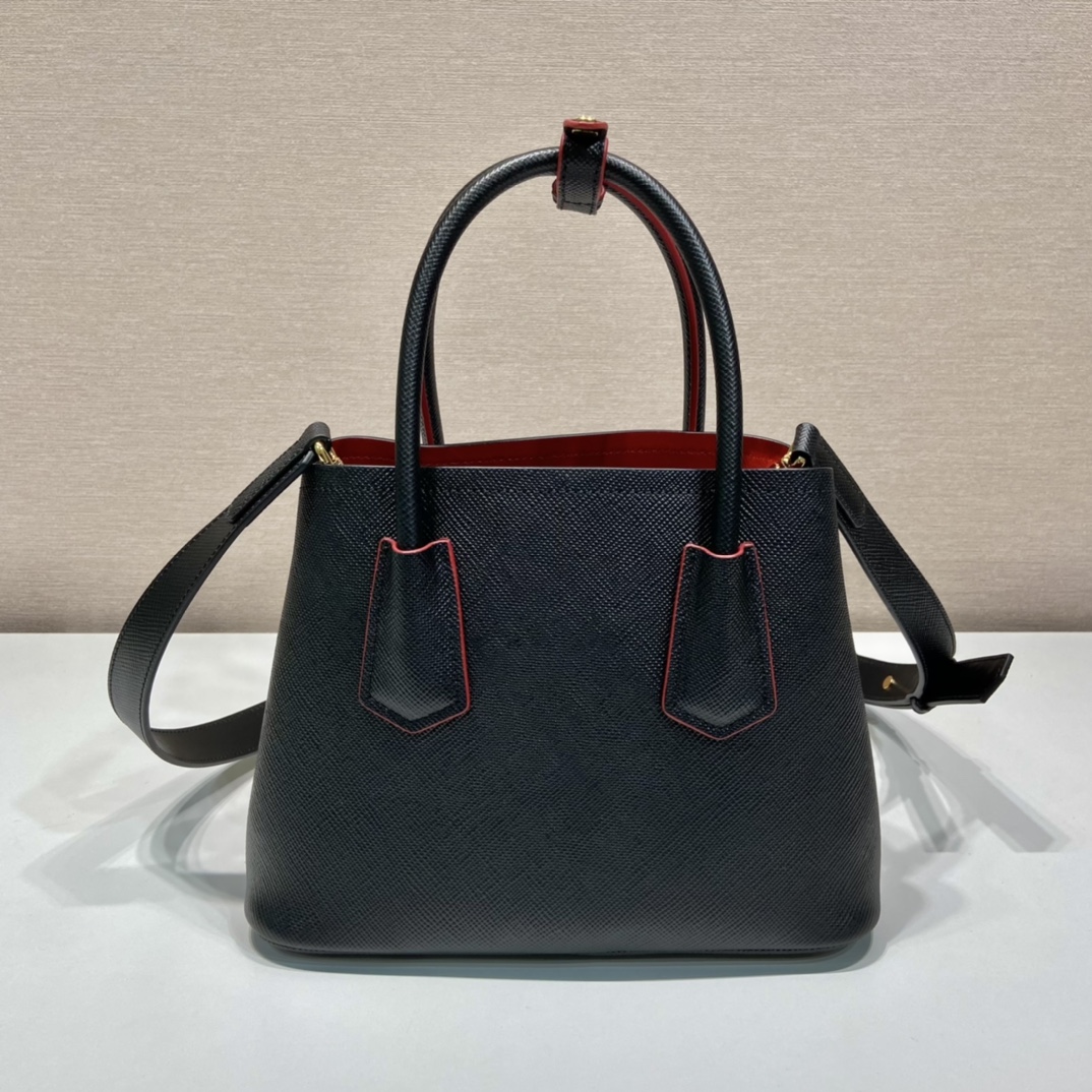 Prada Double Saffiano Mini Bag Black For Women, Women's Bags 9.8in/25cm 1BG443_2A4A_F0LJ4_V_XOO - Image 4