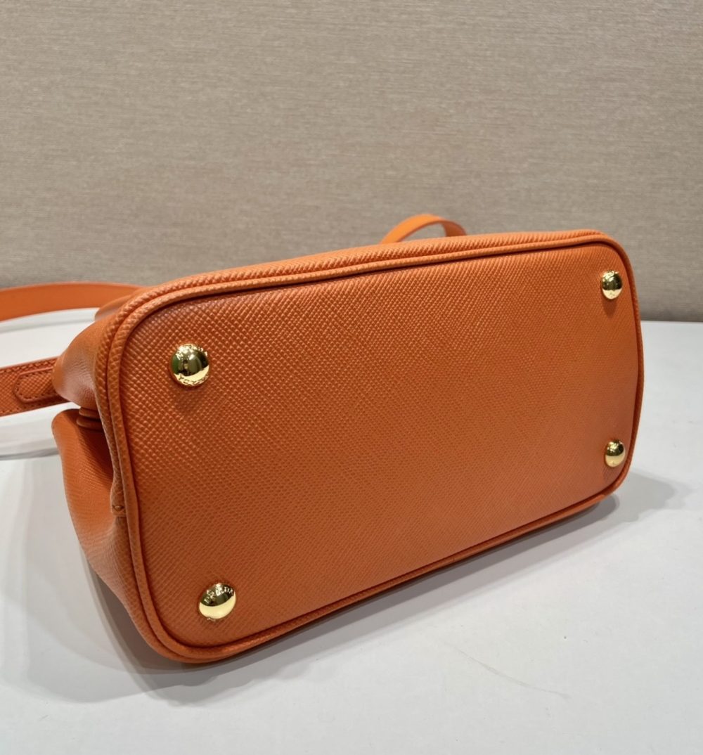 Prada Double Saffiano Mini Bag Orange For Women, Women's Bags 9.8in/25cm 1BG443_2A4A_F0049_V_XOO