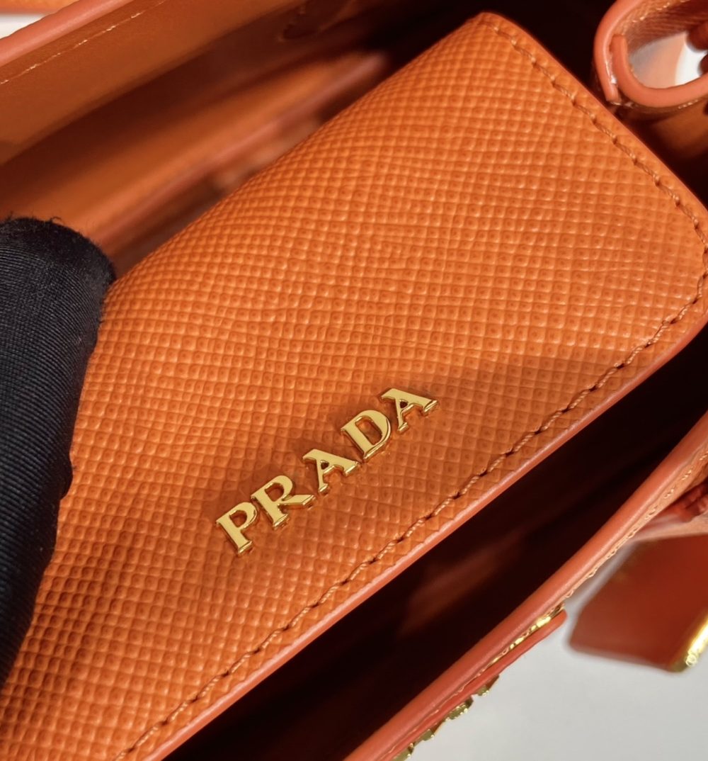 Prada Double Saffiano Mini Bag Orange For Women, Women's Bags 9.8in/25cm 1BG443_2A4A_F0049_V_XOO