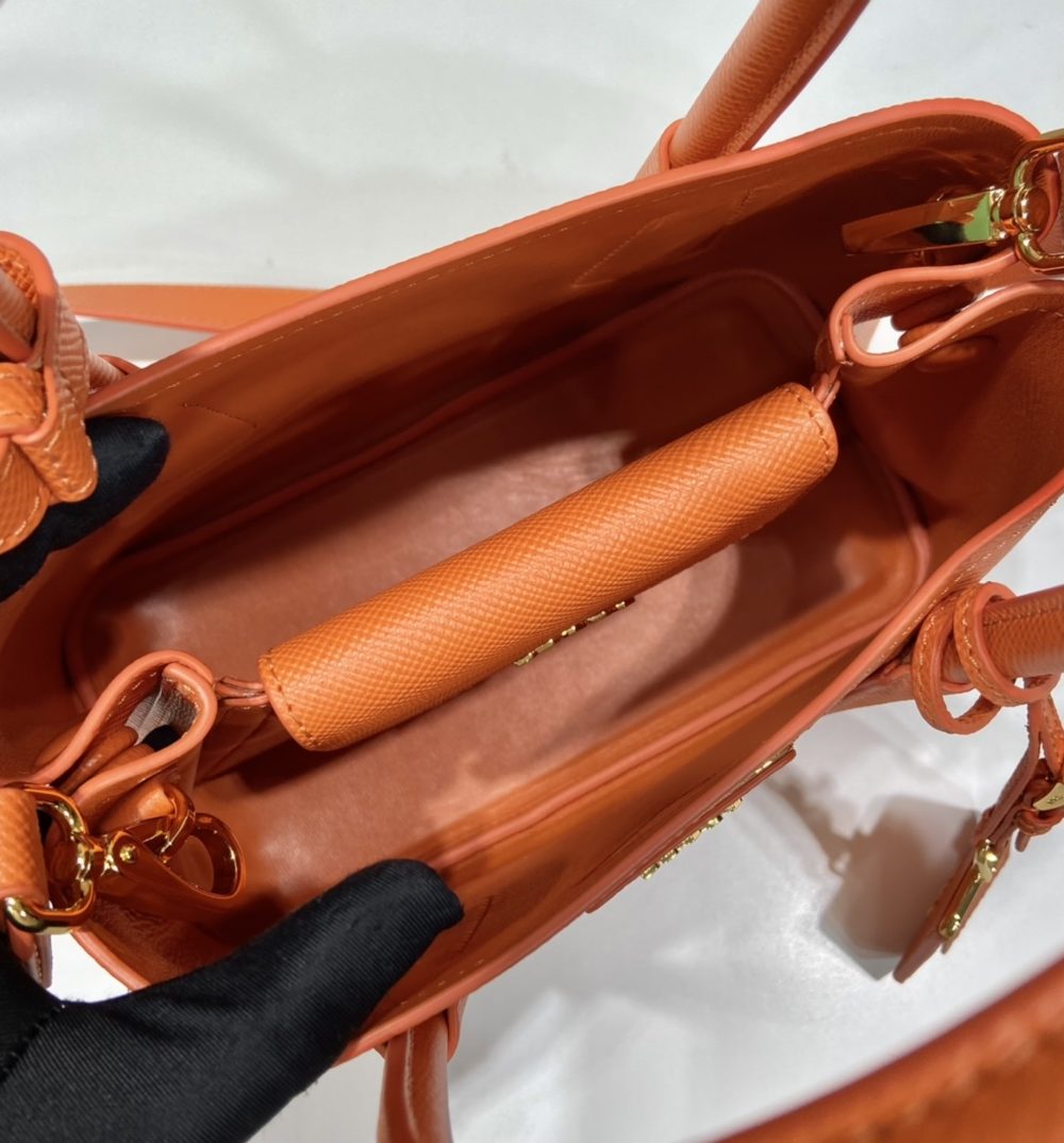 Prada Double Saffiano Mini Bag Orange For Women, Women's Bags 9.8in/25cm 1BG443_2A4A_F0049_V_XOO