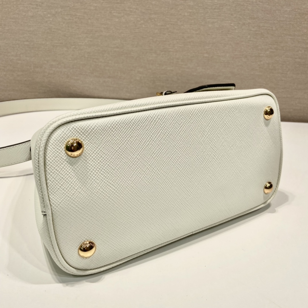 Prada Double Saffiano Mini Bag White For Women, Women's Bags 9.8in/25cm 1BG443_2A4A_F0G3Z_V_XOO - Image 8