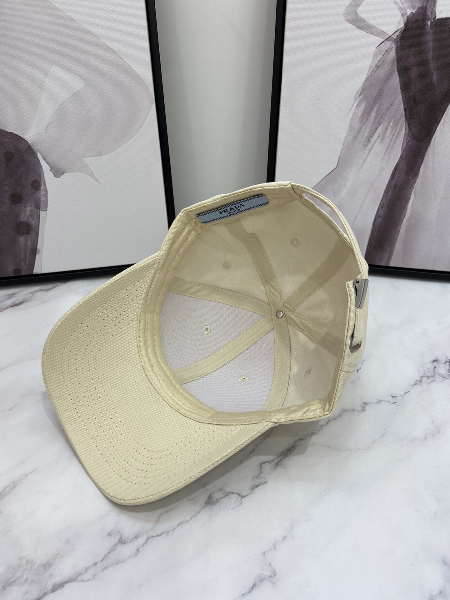 Prada Drill Baseball Cap Beige Prada Cap - Image 3