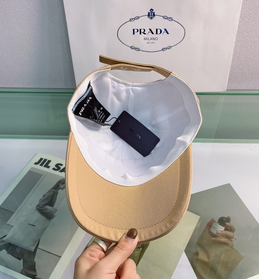 Prada Drill Baseball Cap Beige Prada Cap