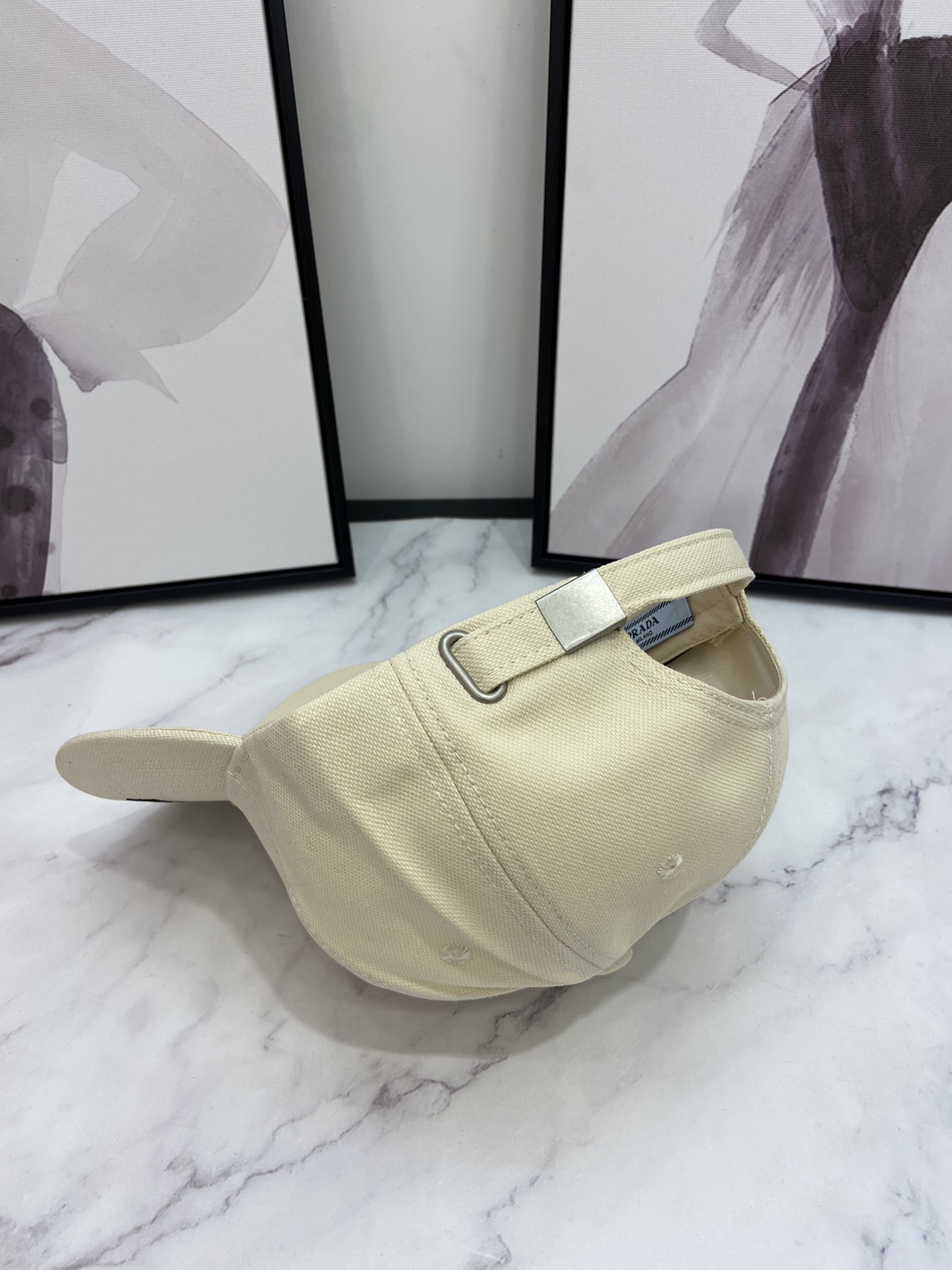 Prada Drill Baseball Cap Beige Prada Cap - Image 2