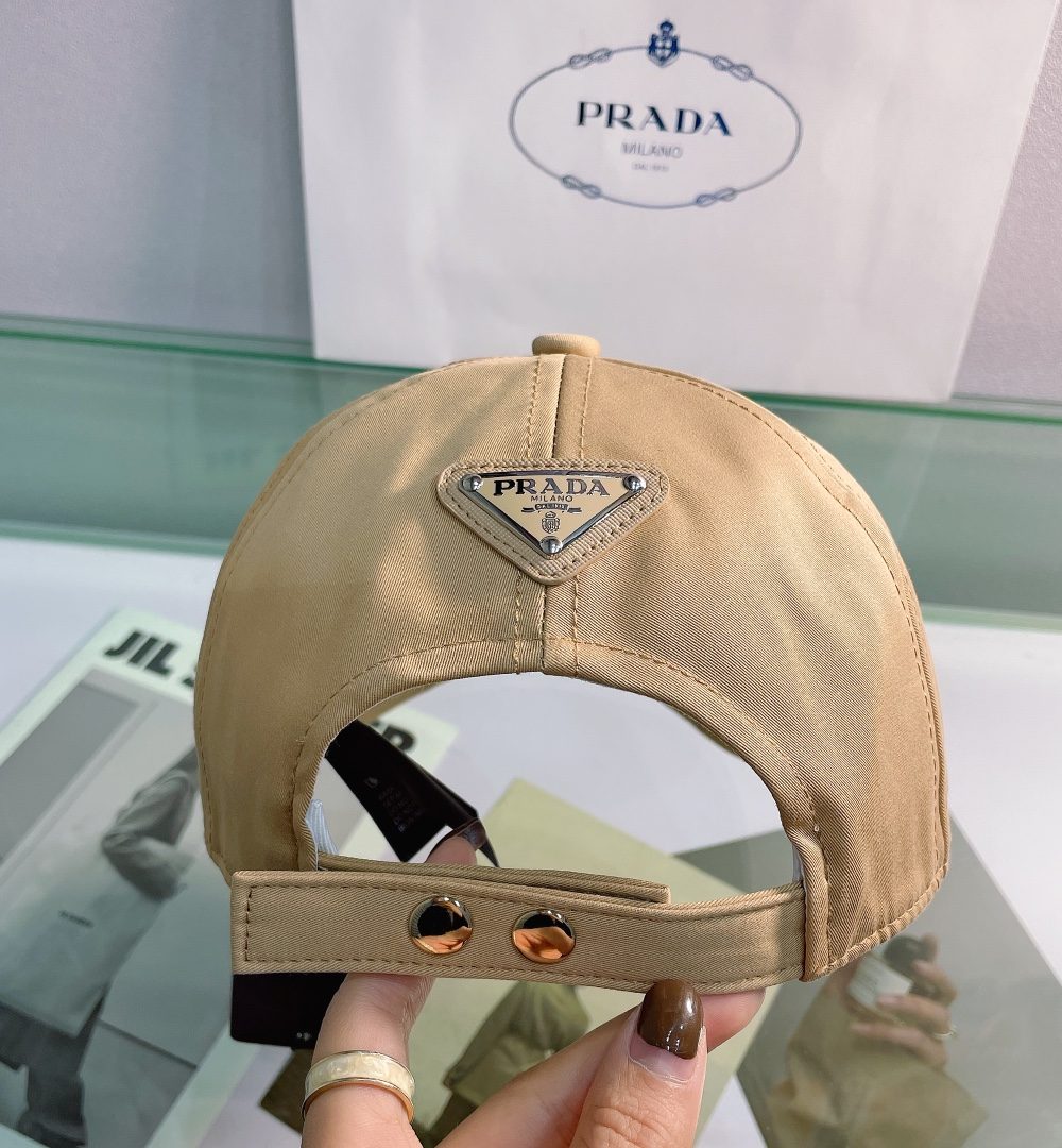 Prada Drill Baseball Cap Beige Prada Cap