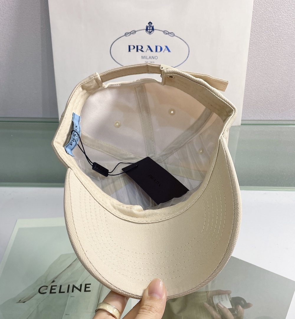 Prada Drill Baseball Cap Beige Prada Cap
