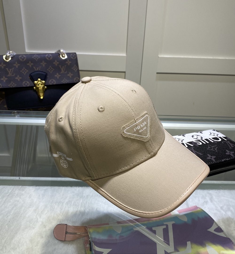 Prada Drill Baseball Cap Beige Prada Cap