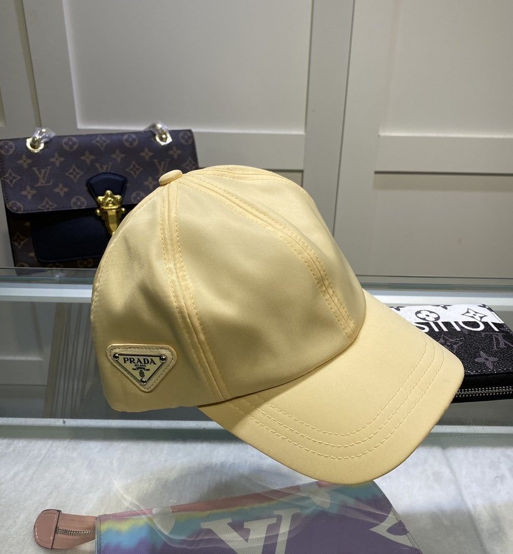 Prada Drill Baseball Cap Beige Prada Cap