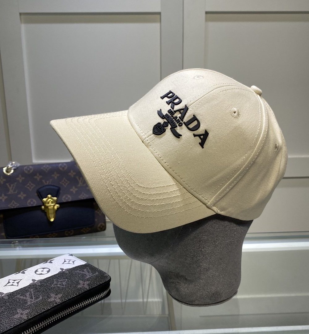 Prada Drill Baseball Cap Beige Prada Cap