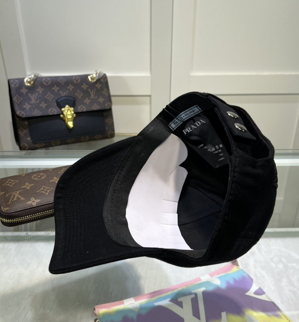 Prada Drill Baseball Cap Black Prada Cap