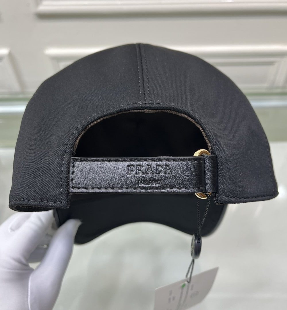 Prada Drill Baseball Cap Black Prada Cap