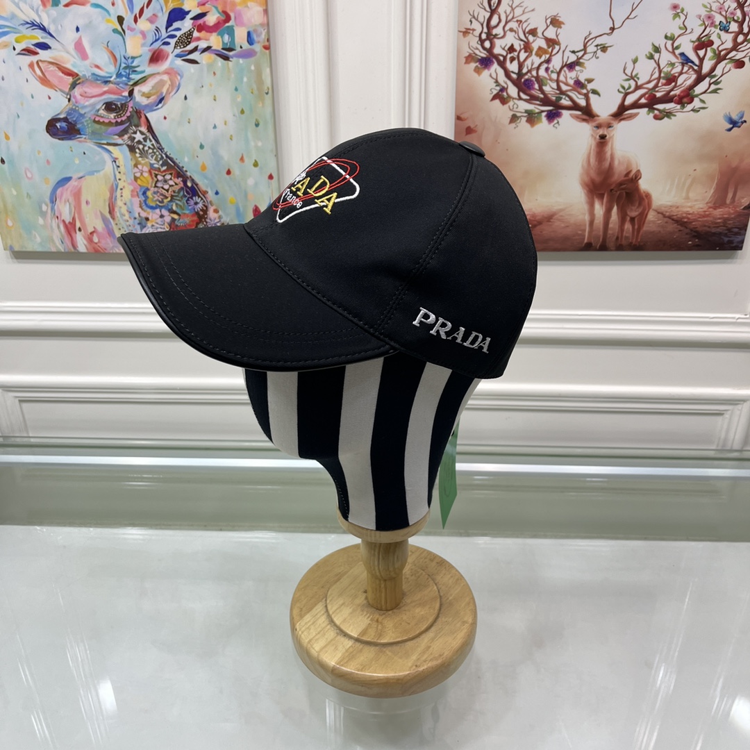 Prada Drill Baseball Cap Black Prada Cap - Image 3