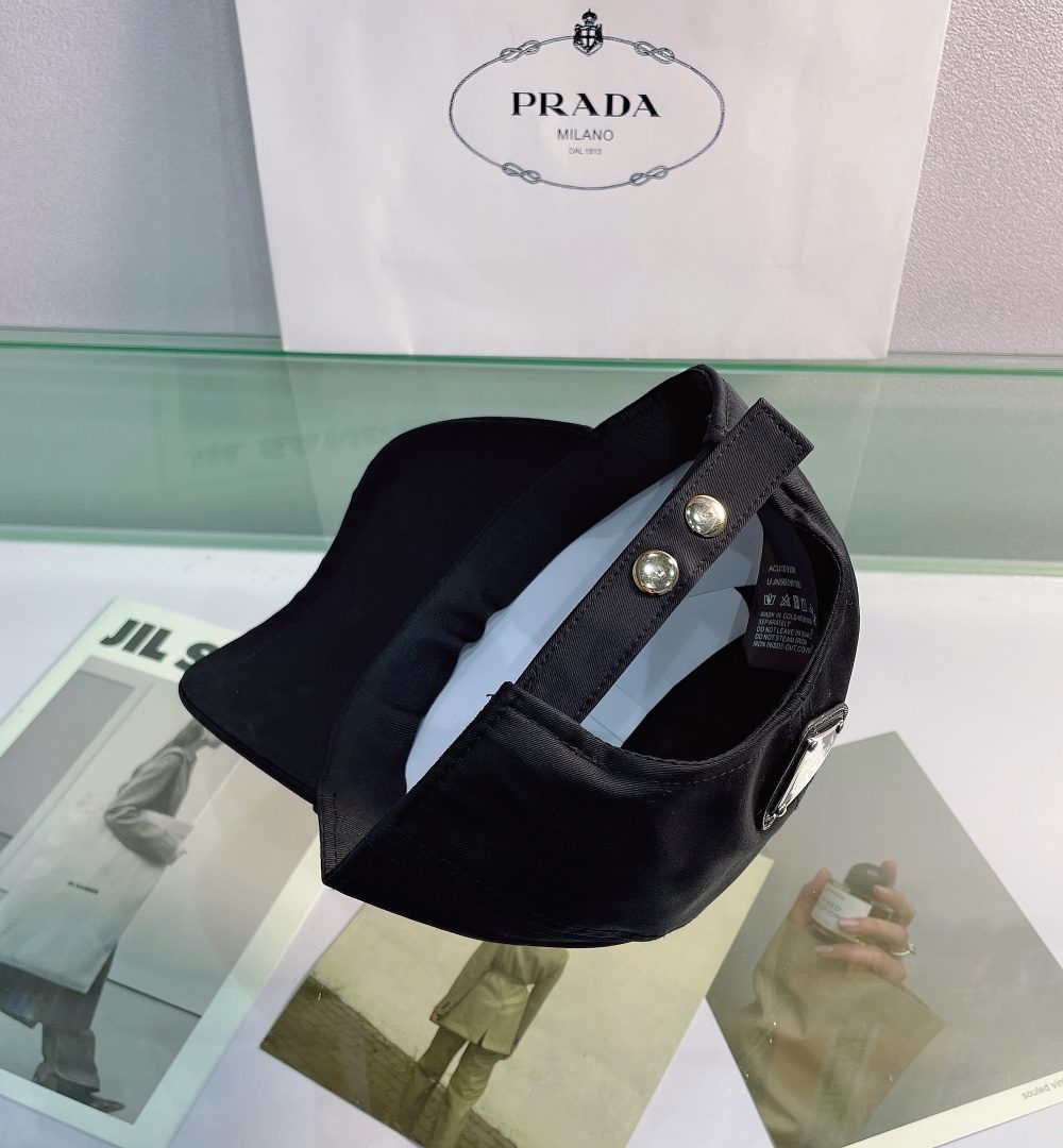 Prada Drill Baseball Cap Black Prada Cap