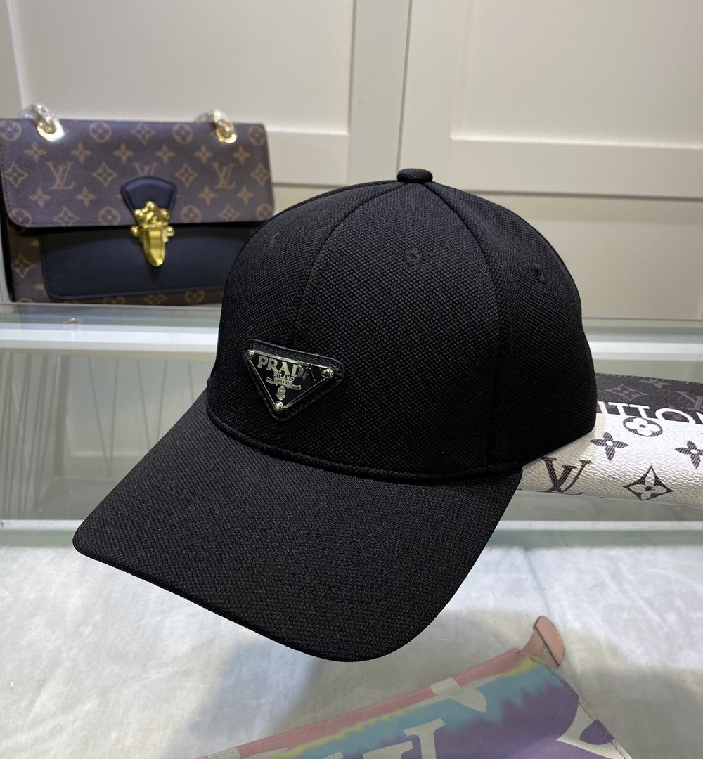 Prada Drill Baseball Cap Black Prada Cap