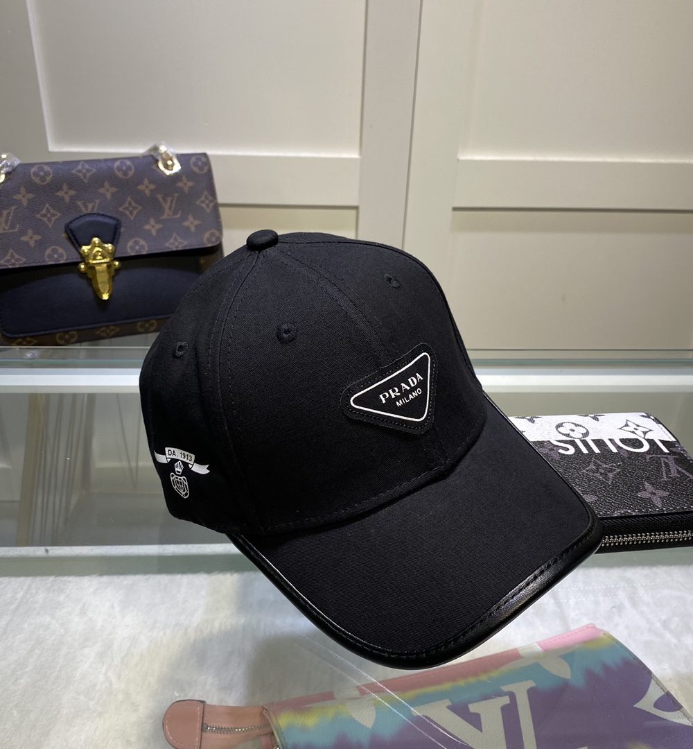 Prada Drill Baseball Cap Black Prada Cap
