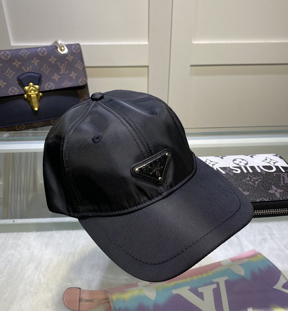 Prada Drill Baseball Cap Black Prada Cap