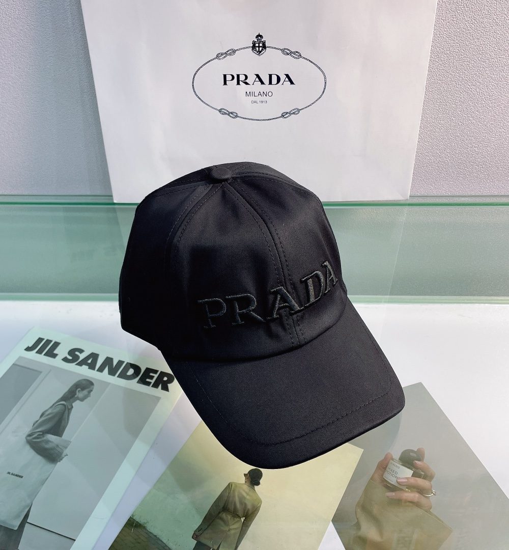 Prada Drill Baseball Cap Black Prada Cap