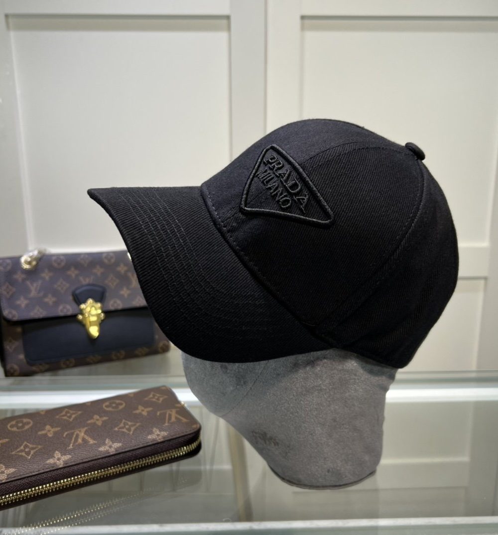 Prada Drill Baseball Cap Black Prada Cap