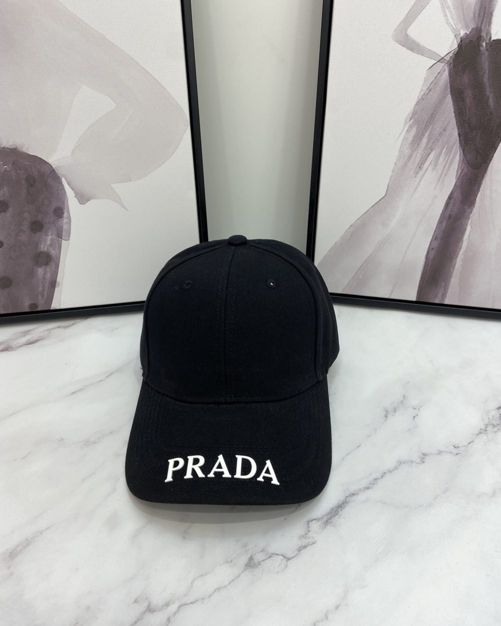 Prada Drill Baseball Cap Black Prada Cap