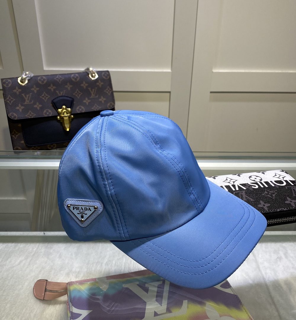 Prada Drill Baseball Cap Blue Prada Cap