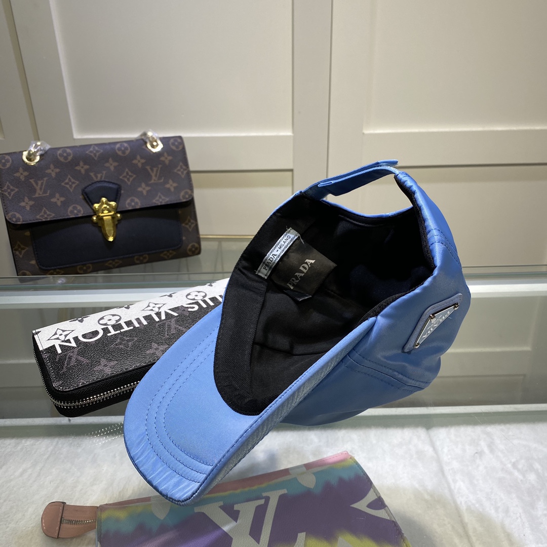 Prada Drill Baseball Cap Blue Prada Cap - Image 2