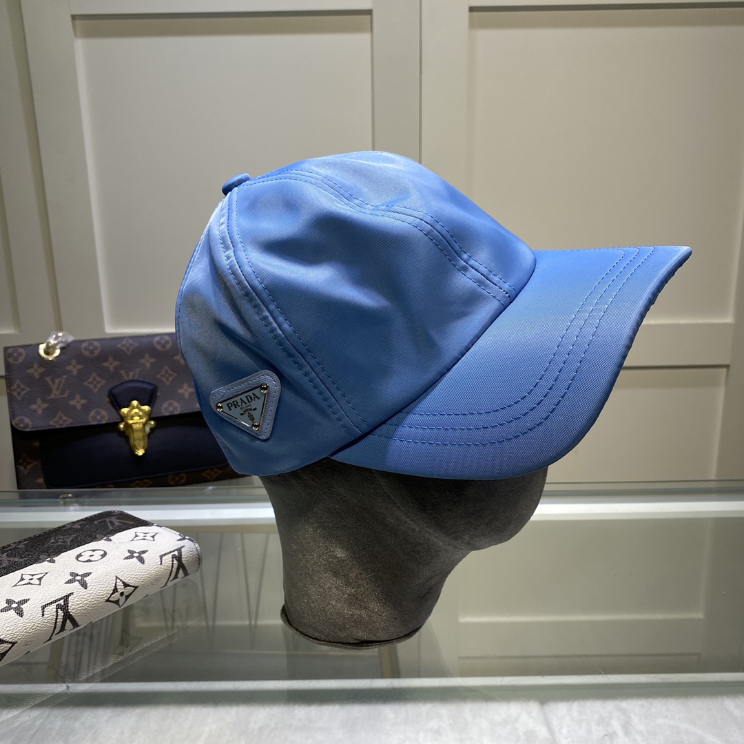 Prada Drill Baseball Cap Blue Prada Cap - Image 3