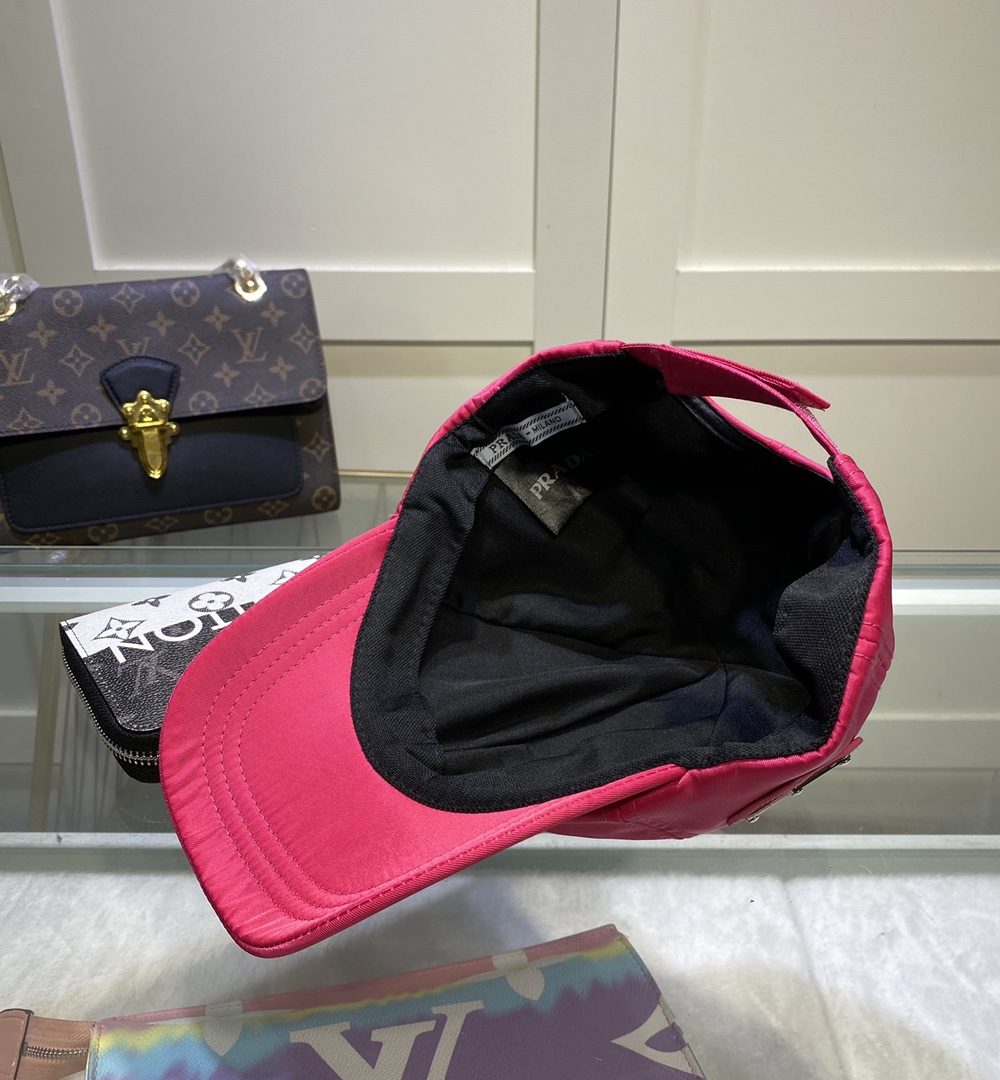 Prada Drill Baseball Cap Dark Pink Prada Cap
