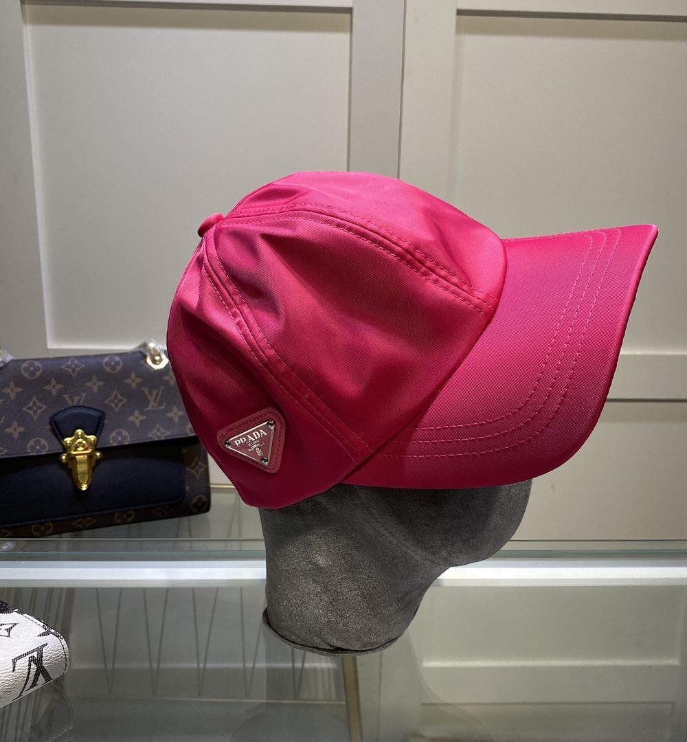 Prada Drill Baseball Cap Dark Pink Prada Cap