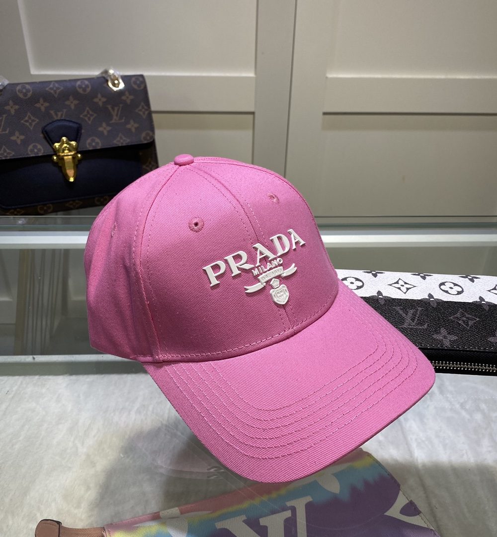 Prada Drill Baseball Cap Pink Prada Cap