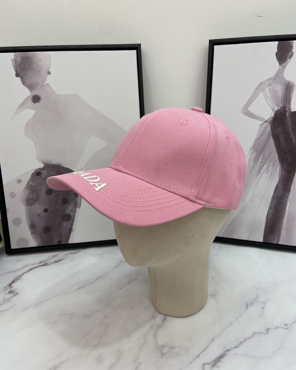Prada Drill Baseball Cap Pink Prada Cap
