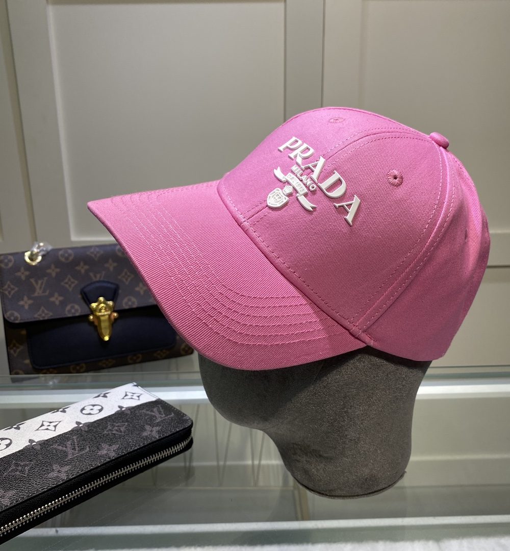 Prada Drill Baseball Cap Pink Prada Cap