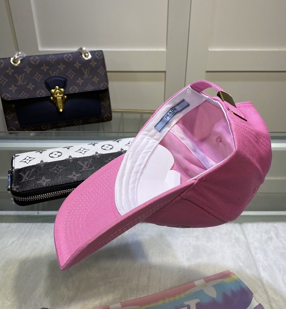 Prada Drill Baseball Cap Pink Prada Cap