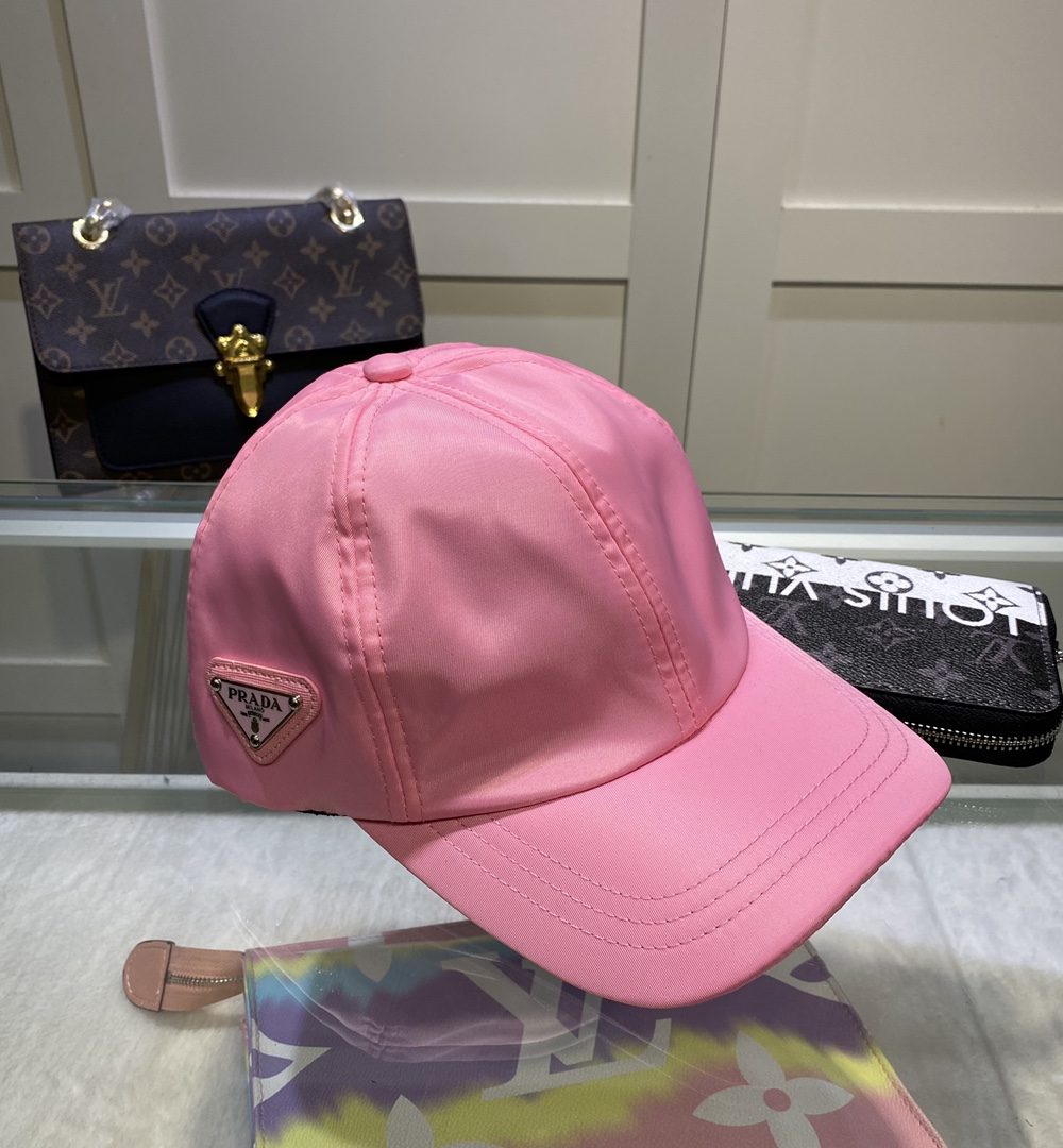 Prada Drill Baseball Cap Pink Prada Cap