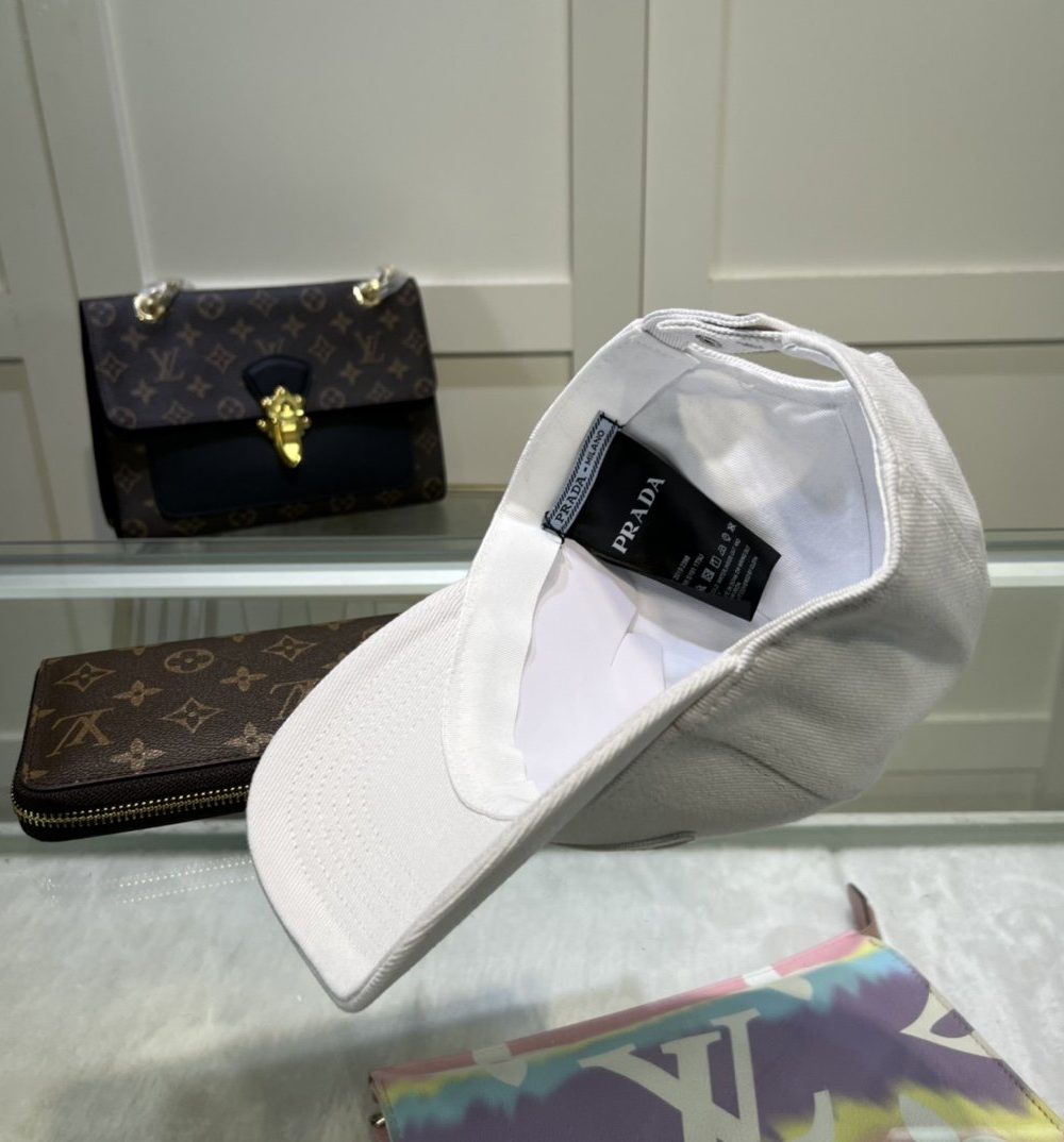 Prada Drill Baseball Cap White Prada Cap