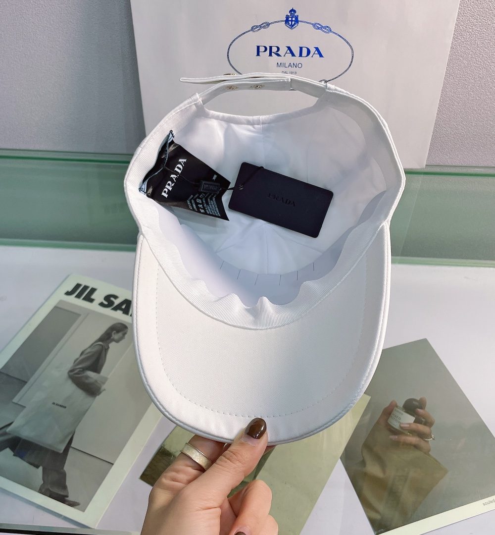 Prada Drill Baseball Cap White Prada Cap