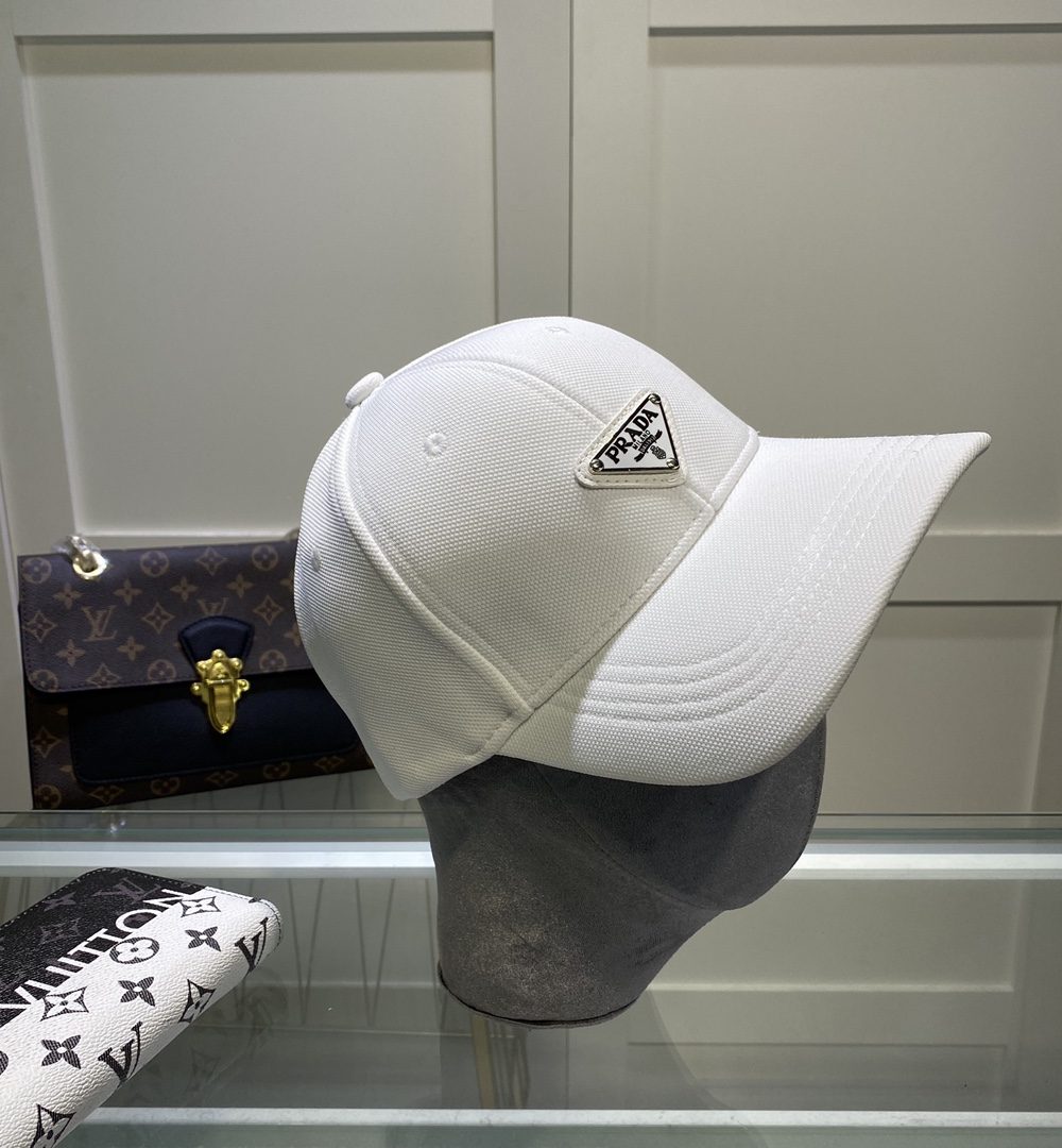 Prada Drill Baseball Cap White Prada Cap