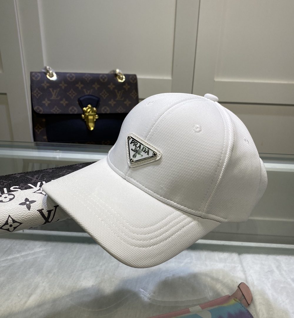 Prada Drill Baseball Cap White Prada Cap