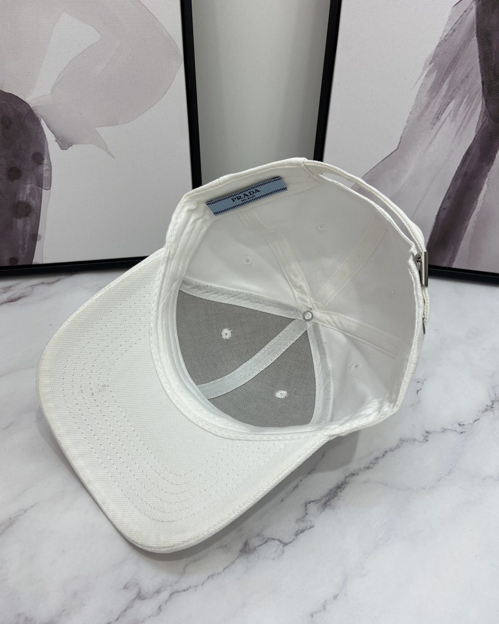 Prada Drill Baseball Cap White Prada Cap