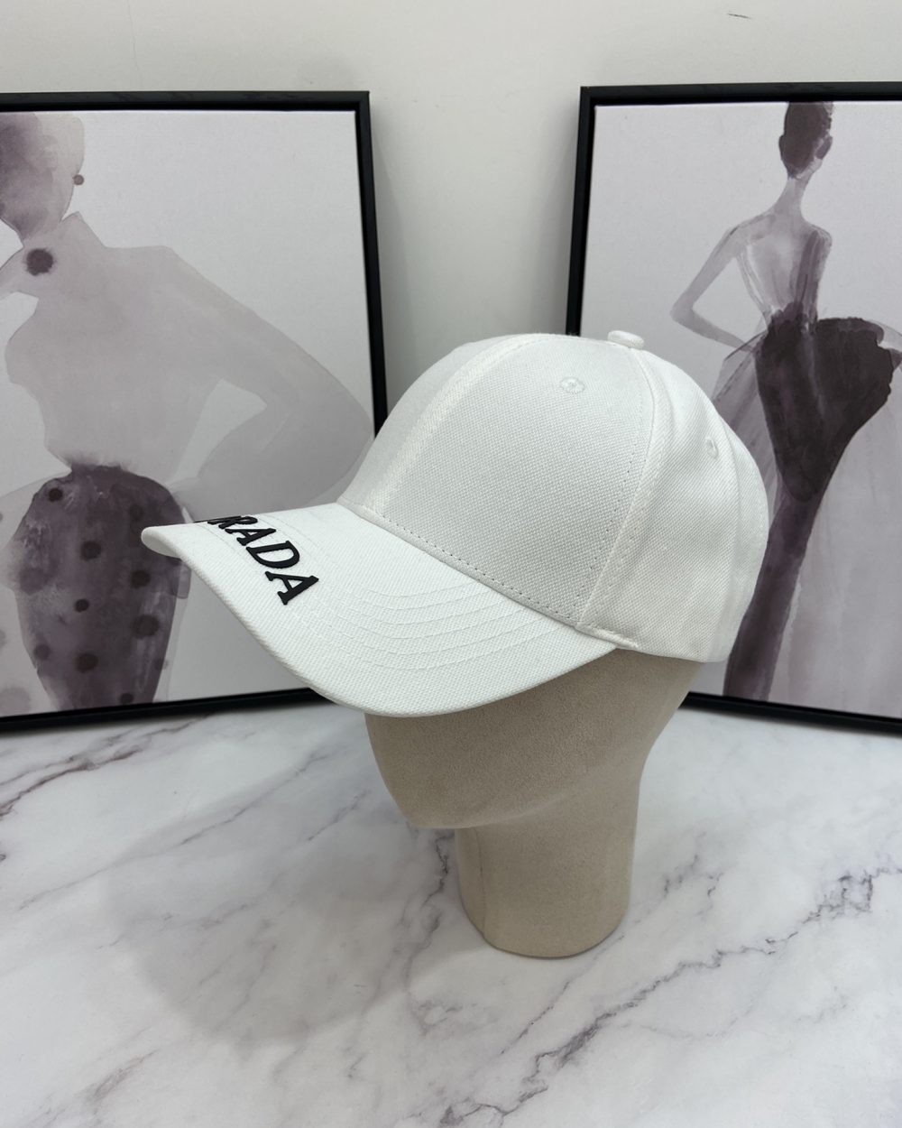 Prada Drill Baseball Cap White Prada Cap