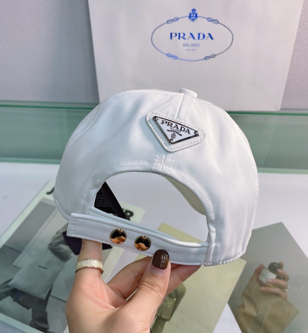 Prada Drill Baseball Cap White Prada Cap