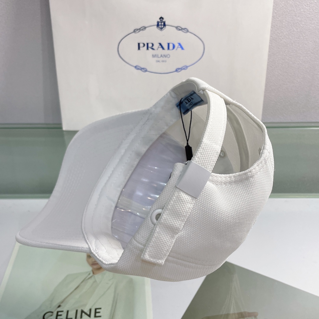 Prada Drill Baseball Cap White Prada Cap - Image 2