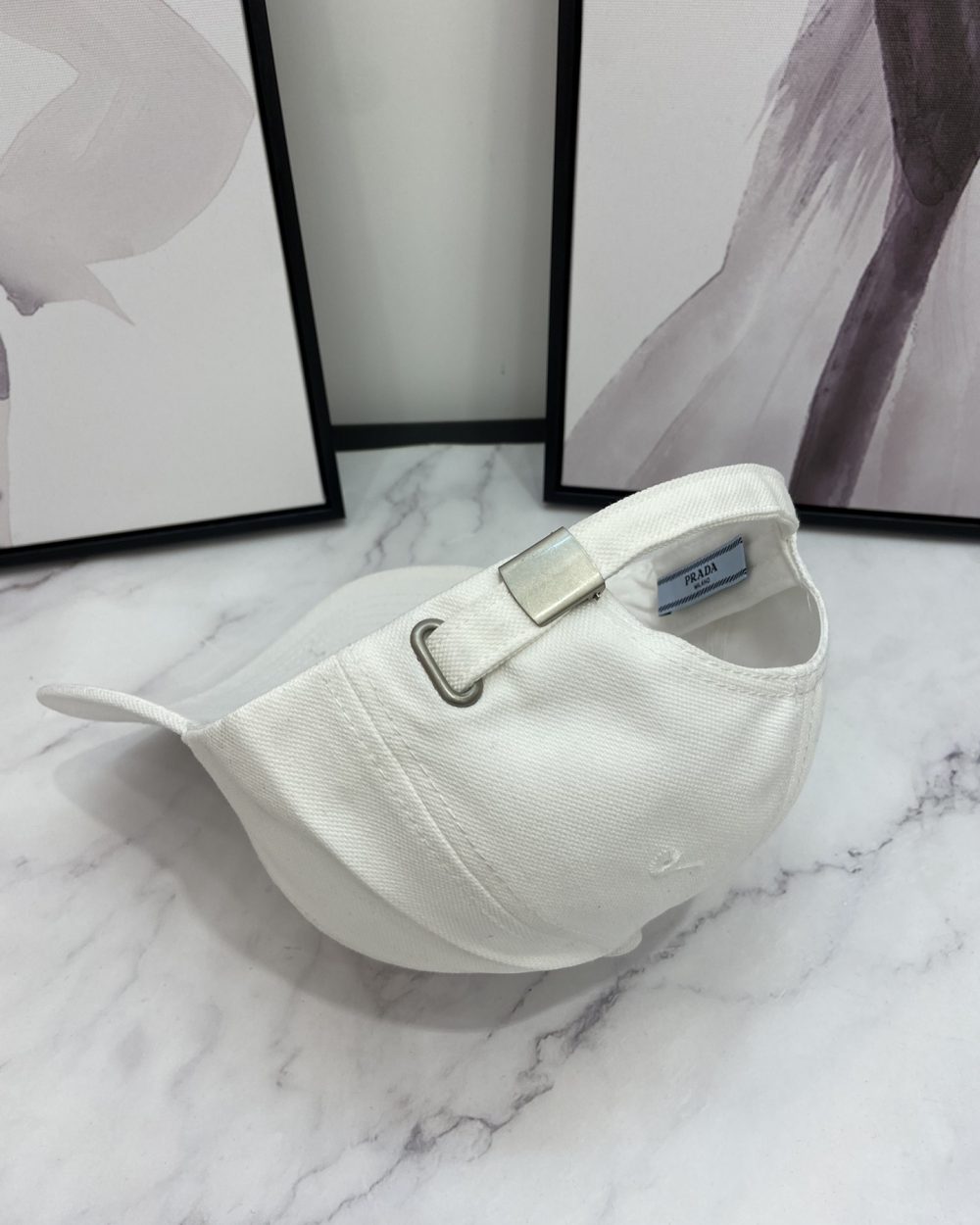 Prada Drill Baseball Cap White Prada Cap