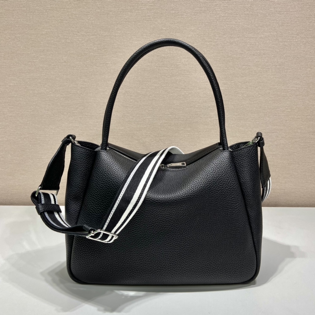 Prada Large Handbag Black For Women, Women's Bags 9in/23cm - Image 5
