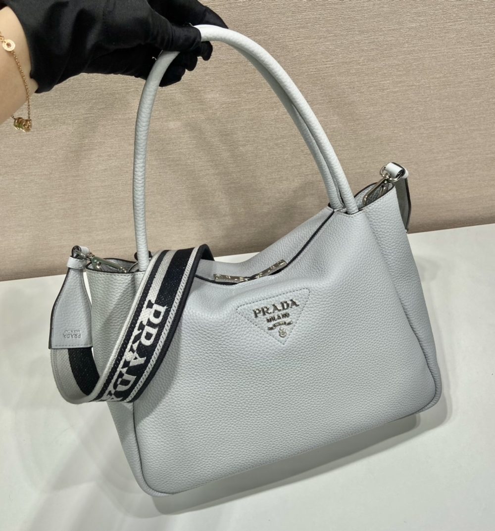 Prada Large Handbag Grey For Women, Women's Bags 9in/23cm