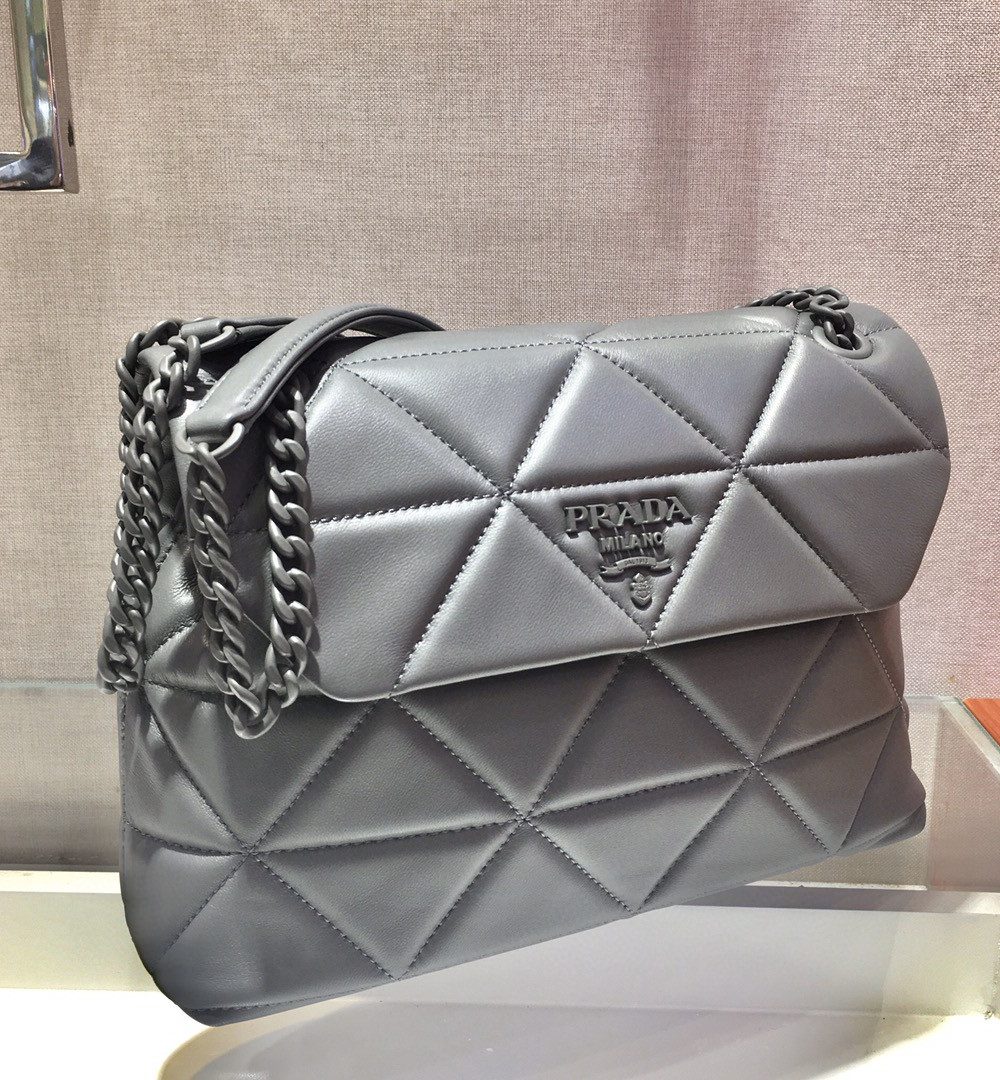 Prada Large Nappa Spectrum Bag Grey For Women, Women's Bags 10.6in/27cm 1BD231_WDF0_F0LU5_V_OOO