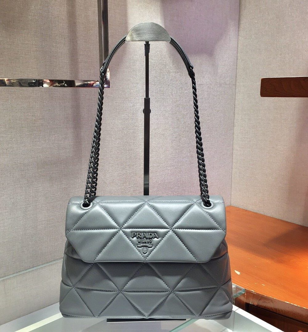 Prada Large Nappa Spectrum Bag Grey For Women, Women's Bags 10.6in/27cm 1BD231_WDF0_F0LU5_V_OOO