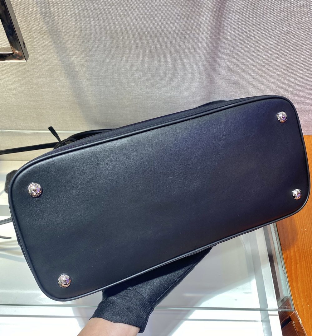 Prada Medium Saffiano Double Bag Black For Women, Women's Bags 13in/33cm 1BG775_2A4A_F0LJ4_V_OOO