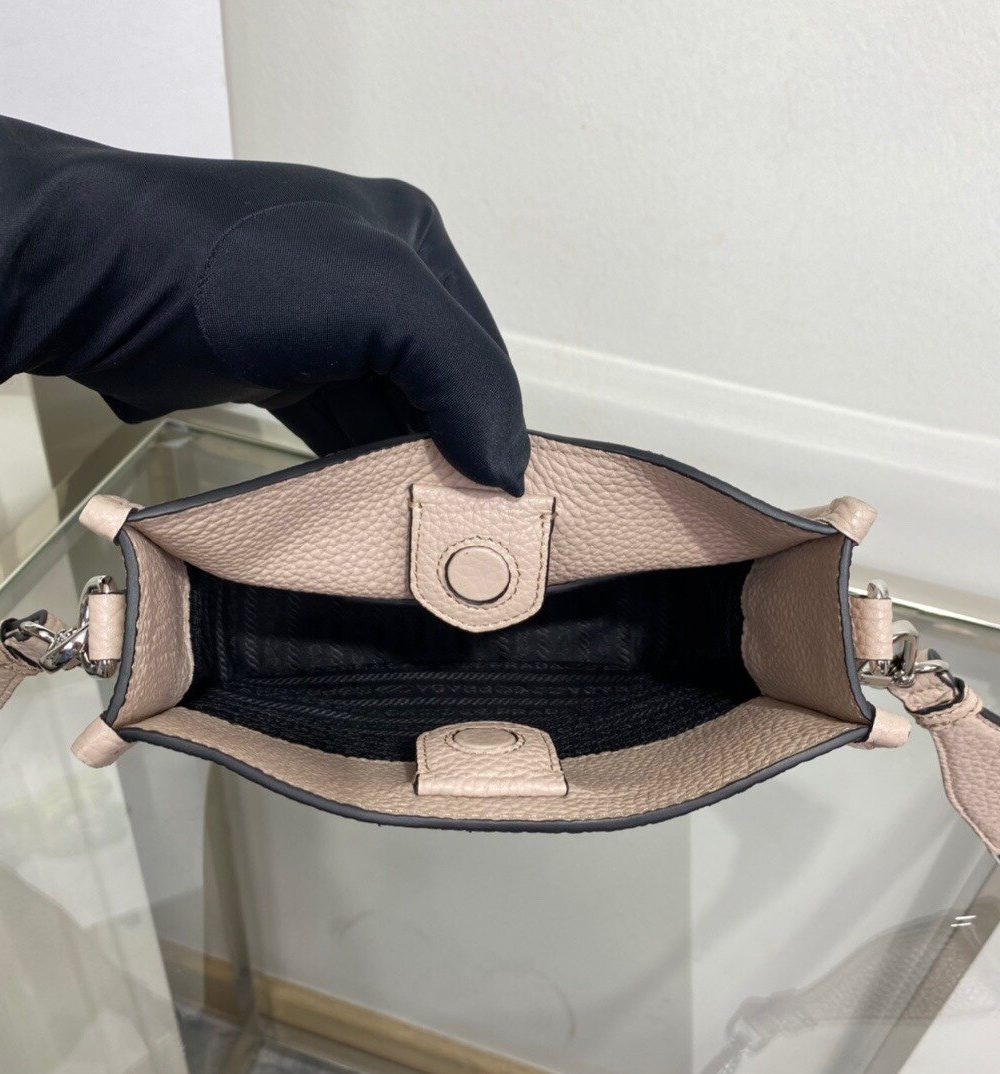 Prada Mini Shoulder Bag Beige For Women, Women's Bags 7.9in/20cm