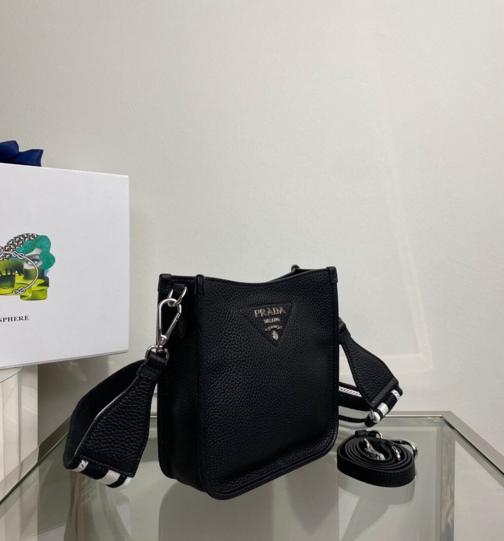 Prada Mini Shoulder Bag Black For Women, Women's Bags 7.9in/20cm