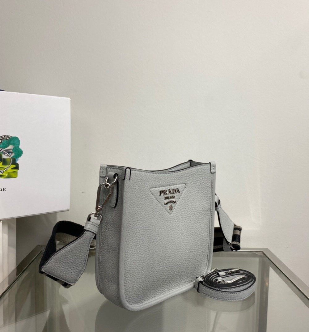 Prada Mini Shoulder Bag Grey For Women, Women's Bags 7.9in/20cm